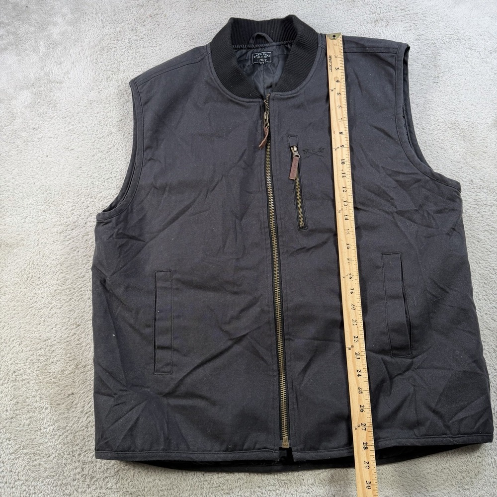 Men's Black Quilted Work Vest - Classic Zip Front - Picture 6 of 8